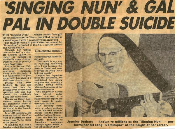 The Singing Nun reaches #1 on the U.S. pop charts with â€œDominiqueâ€